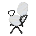 White Brown Smooth Marble Print Office Chair Cover