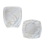 White Brown Smooth Marble Print Office Chair Cover