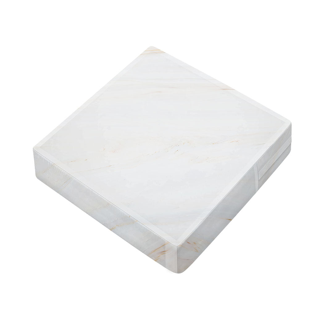 White Brown Smooth Marble Print Outdoor Seat Cushion Cover