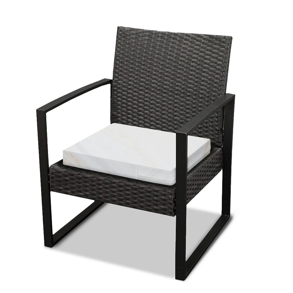 White Brown Smooth Marble Print Outdoor Seat Cushion Cover