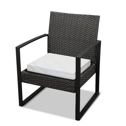 White Brown Smooth Marble Print Outdoor Seat Cushion Cover