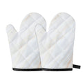 White Brown Smooth Marble Print Oven Mitts