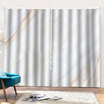 White Brown Smooth Marble Print Pencil Pleat Curtains