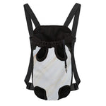 White Brown Smooth Marble Print Pet Carrier Backpack