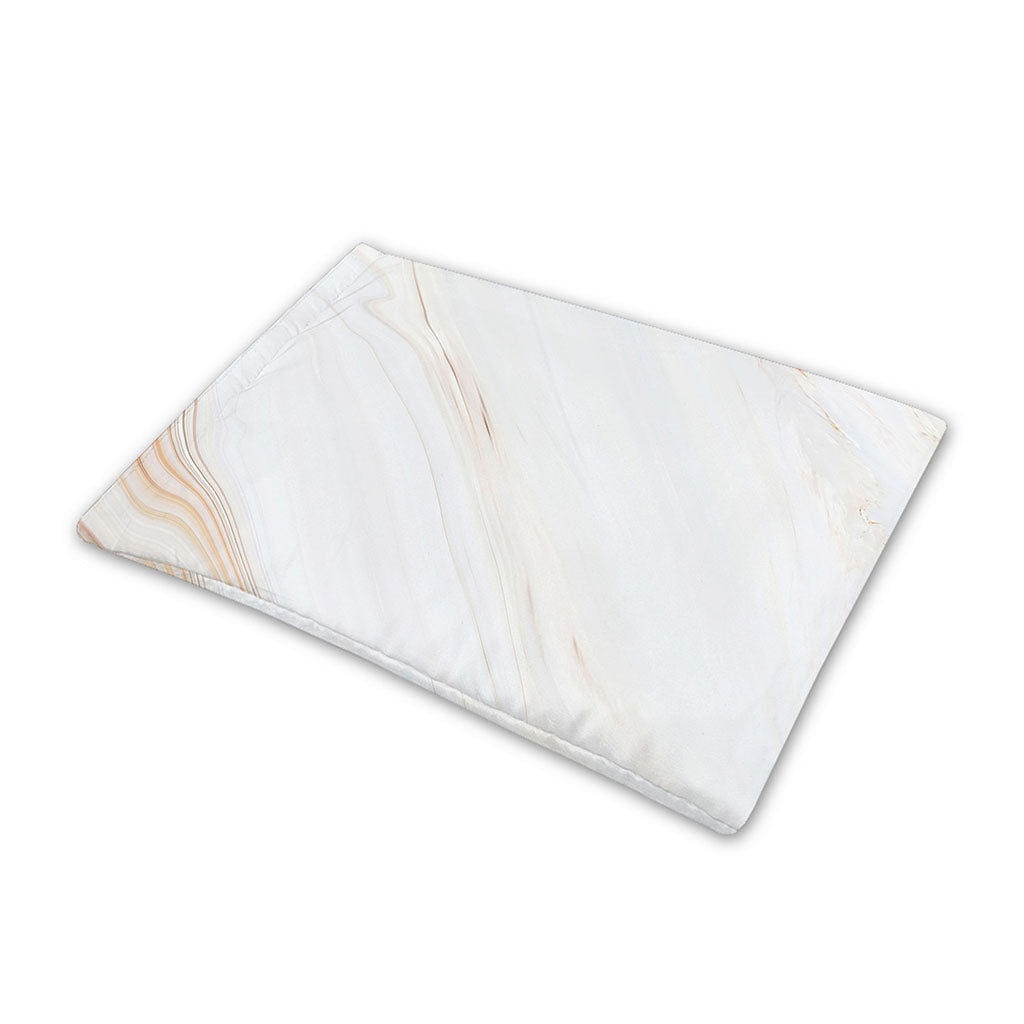 White Brown Smooth Marble Print Pet Cooling Mat Cover