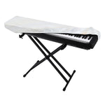 White Brown Smooth Marble Print Piano Keyboard Cover