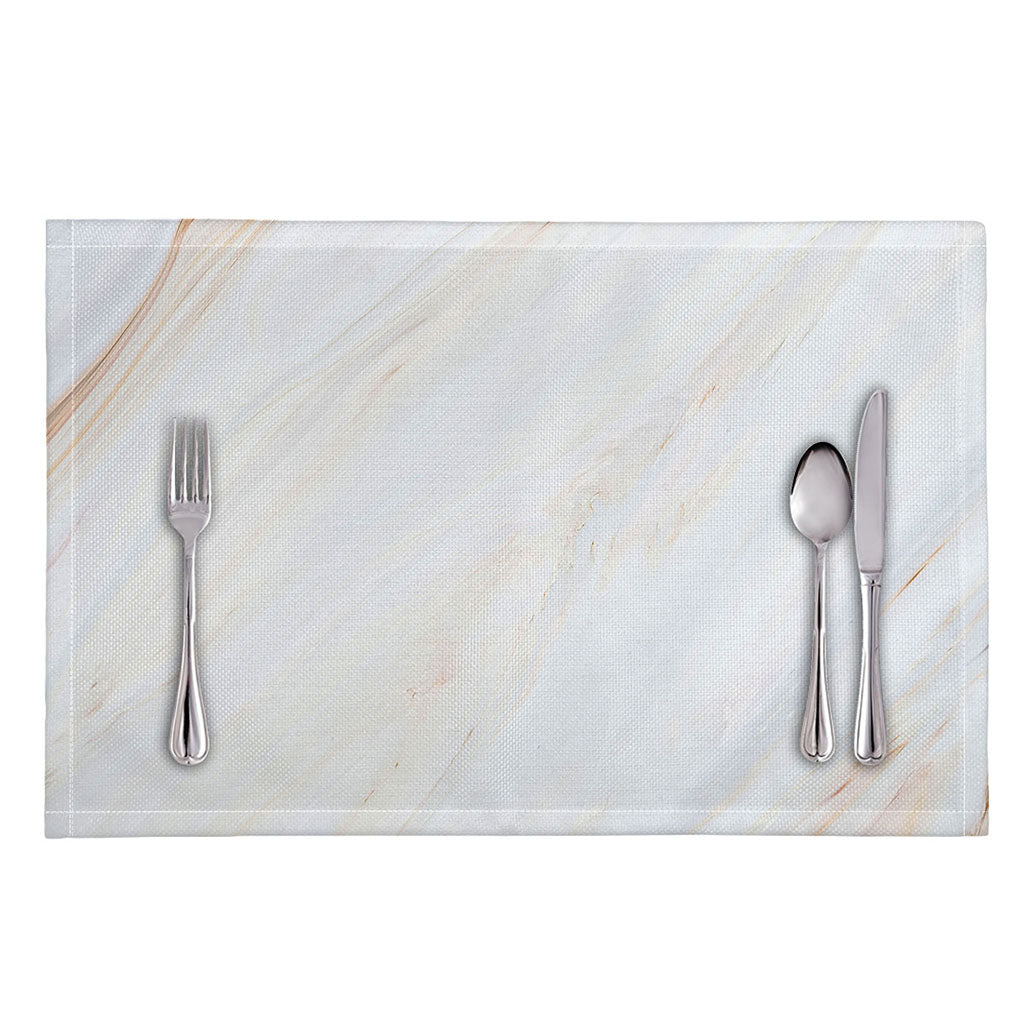 White Brown Smooth Marble Print Placemat