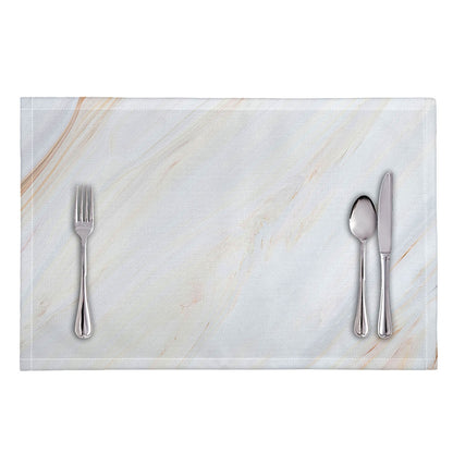 White Brown Smooth Marble Print Placemat