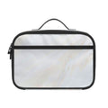 White Brown Smooth Marble Print Portable Lunch Bag