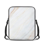 White Brown Smooth Marble Print Rectangular Crossbody Bag