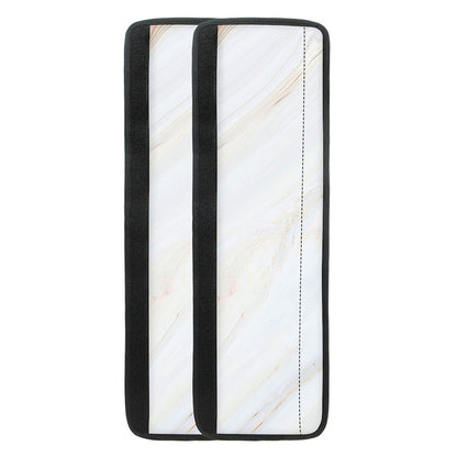 White Brown Smooth Marble Print Refrigerator Handle Covers