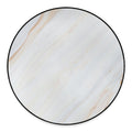 White Brown Smooth Marble Print Round Floor Mat