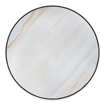 White Brown Smooth Marble Print Round Floor Mat
