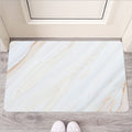 White Brown Smooth Marble Print Rubber Doormat