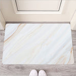 White Brown Smooth Marble Print Rubber Doormat