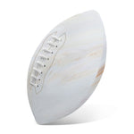 White Brown Smooth Marble Print Rugby Ball