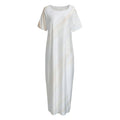 White Brown Smooth Marble Print Short Sleeve Long Nightdress