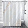 White Brown Smooth Marble Print Shower Curtain