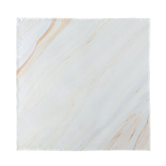 White Brown Smooth Marble Print Silk Bandana