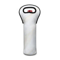 White Brown Smooth Marble Print Single Neoprene Wine Tote