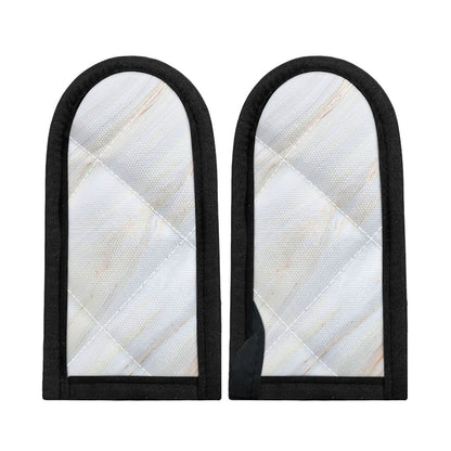 White Brown Smooth Marble Print Skillet Handle Cover