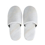 White Brown Smooth Marble Print Slippers