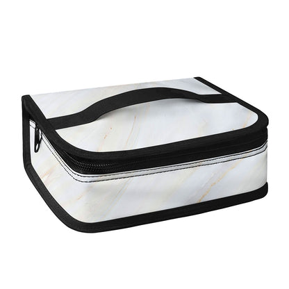White Brown Smooth Marble Print Small Lunch Bag