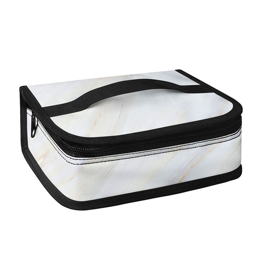 White Brown Smooth Marble Print Small Lunch Bag
