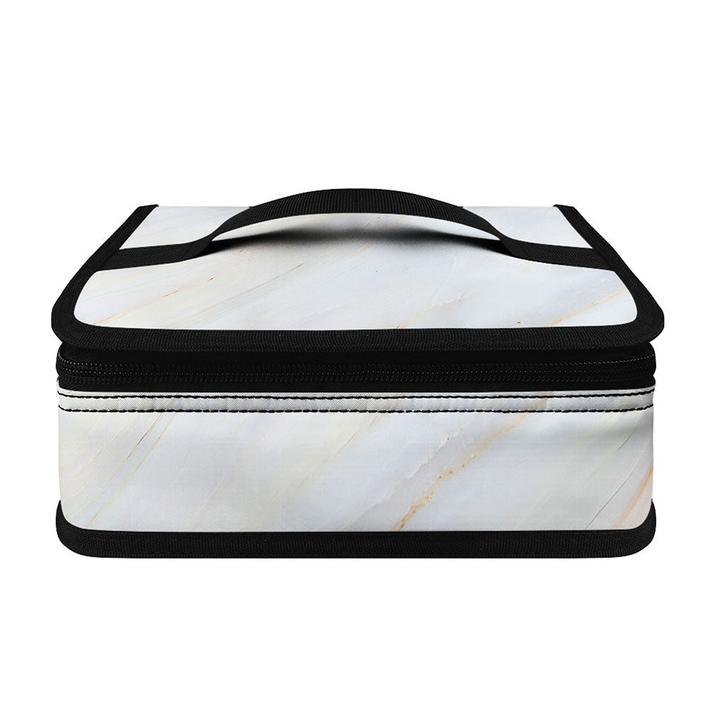 White Brown Smooth Marble Print Small Lunch Bag