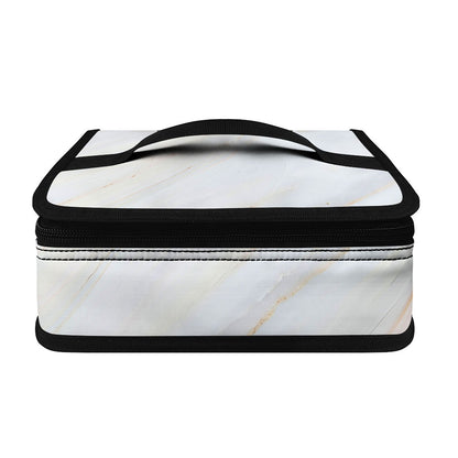White Brown Smooth Marble Print Small Lunch Bag
