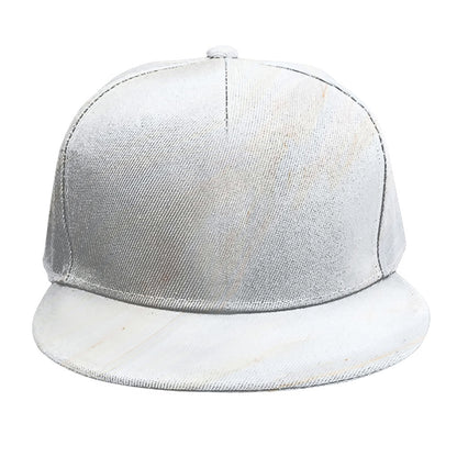 White Brown Smooth Marble Print Snapback Cap