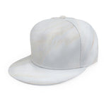 White Brown Smooth Marble Print Snapback Cap