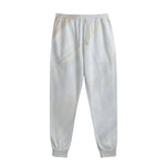 White Brown Smooth Marble Print Sweatpants