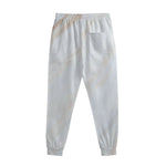 White Brown Smooth Marble Print Sweatpants