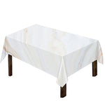 White Brown Smooth Marble Print Tablecloth