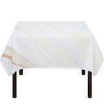 White Brown Smooth Marble Print Tablecloth