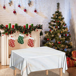 White Brown Smooth Marble Print Tablecloth