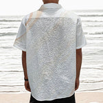 White Brown Smooth Marble Print Textured Short Sleeve Shirt