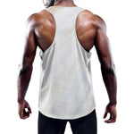 White Brown Smooth Marble Print Training Tank Top