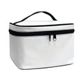 White Brown Smooth Marble Print Travel Makeup Bag