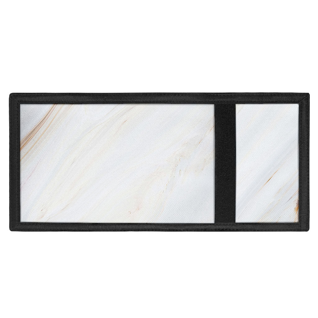 White Brown Smooth Marble Print Trifold Wallet