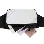White Brown Smooth Marble Print Waist Bag