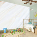 White Brown Smooth Marble Print Wall Sticker