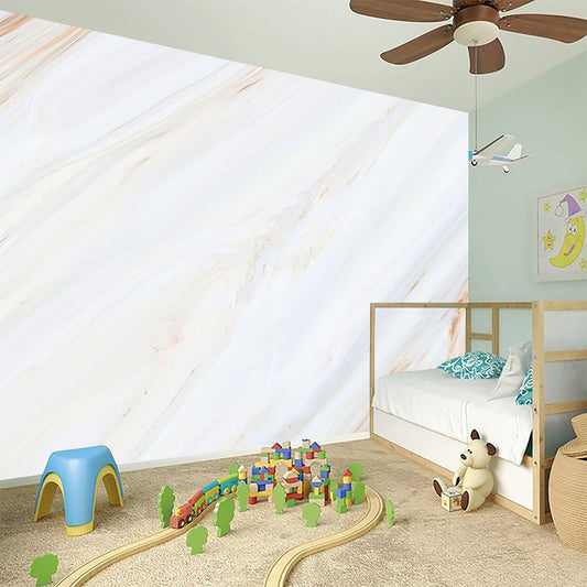 White Brown Smooth Marble Print Wall Sticker