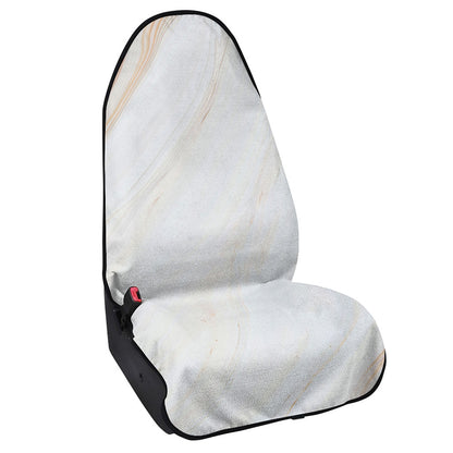 White Brown Smooth Marble Print Waterproof Car Seat Cover