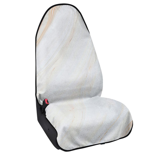 White Brown Smooth Marble Print Waterproof Car Seat Cover