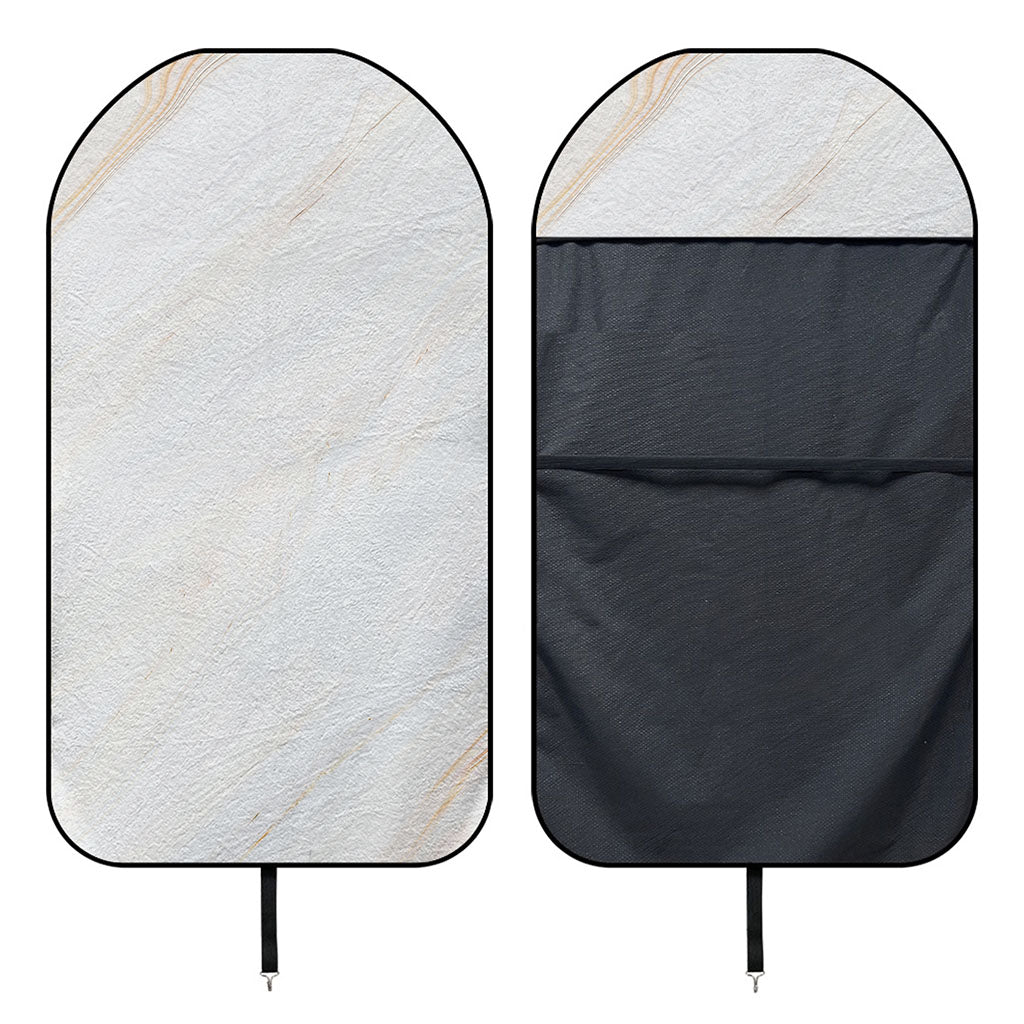 White Brown Smooth Marble Print Waterproof Car Seat Cover