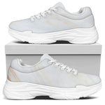 White Brown Smooth Marble Print White Chunky Shoes