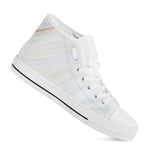 White Brown Smooth Marble Print White High Top Sneakers