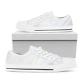 White Brown Smooth Marble Print White Low Top Sneakers